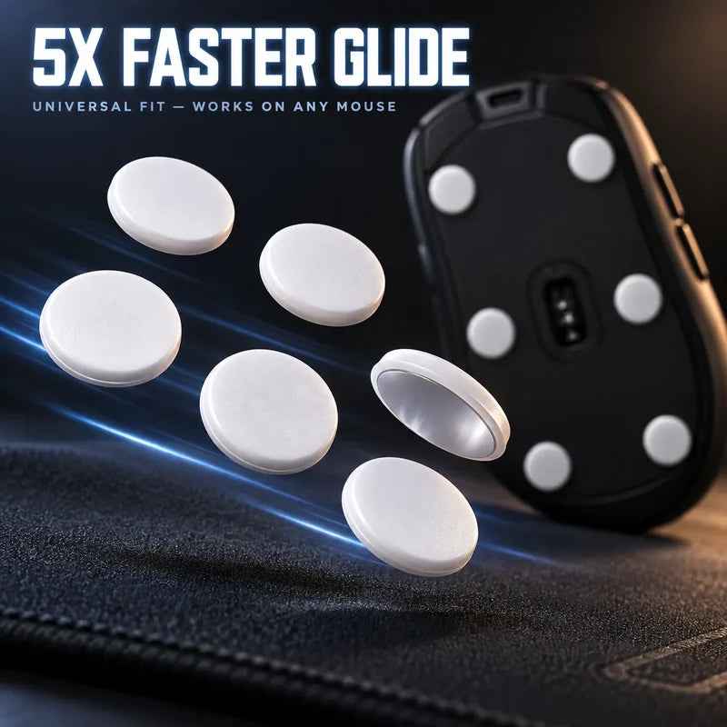 AURA Pure Speed Quiet Version Premium Mouse Skates (White)