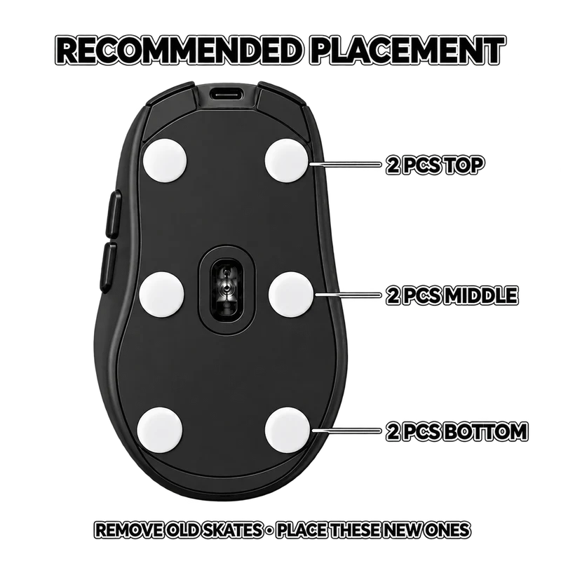 AURA Pure Speed Quiet Version Premium Mouse Skates (White)