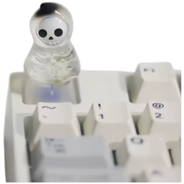 FGT-24K Halloween Skeleton Ghost Artisan Keycap (Transparent RGB)