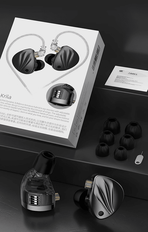 KZ Krila Hybrid Technology 1DD+1BA Hybrid Earphones Black with Mic