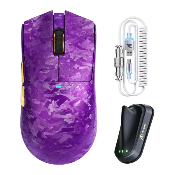 ATTACK SHARK X11 ULTRA Carbon Fiber Wireless Gaming Mouse with C06 ULTRA 8K LED Cable