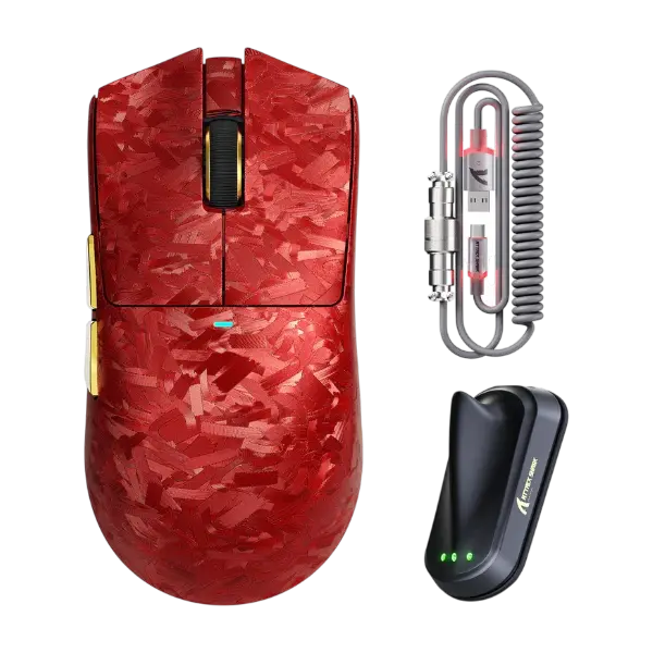 ATTACK SHARK X11 ULTRA Carbon Fiber Wireless Gaming Mouse with C06 ULTRA 8K LED Cable