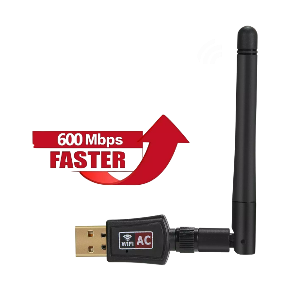 Dual-Band 600Mbps USB WiFi Adapter for PC, Mac & Linux