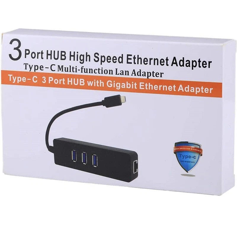 USB Hub with Gigabit Ethernet | 3-Port USB 3.0 Adapter