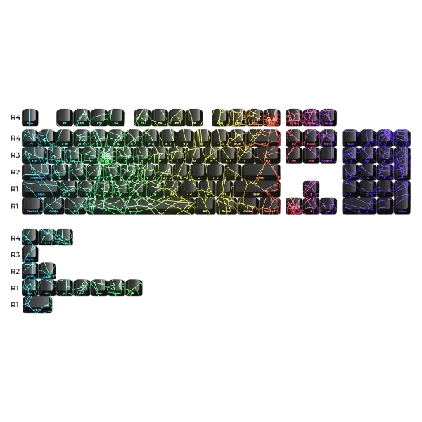 FGT-23K Spider Web 118-Key Shine-Through Keycap Set (Black)