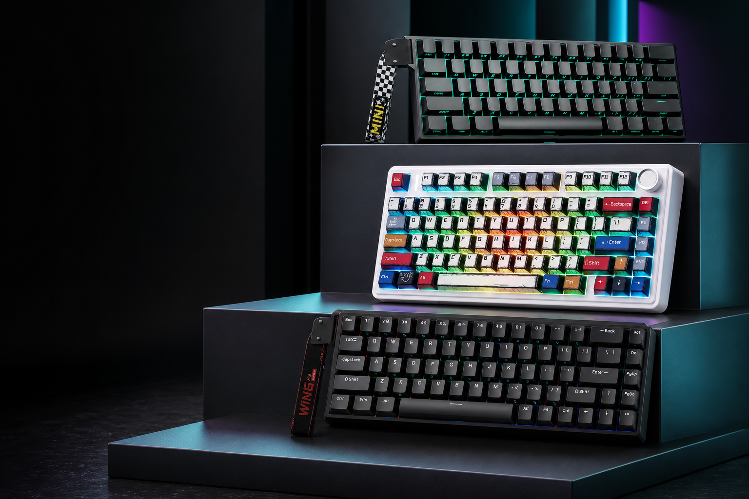AULA MINI60 HE Pro, AULA F75 Pro, and AULA WIN68 HE keyboards