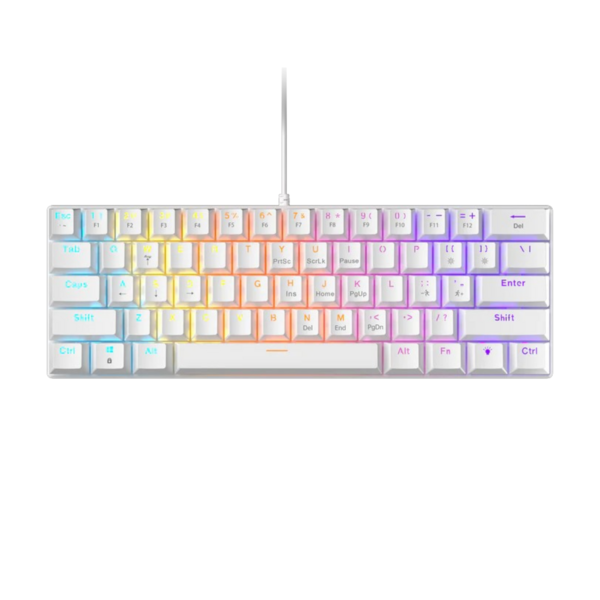 ZIFRIEND BD61(RAINBOW) 61 Keys Mechanical Gaming Keyboard – White
