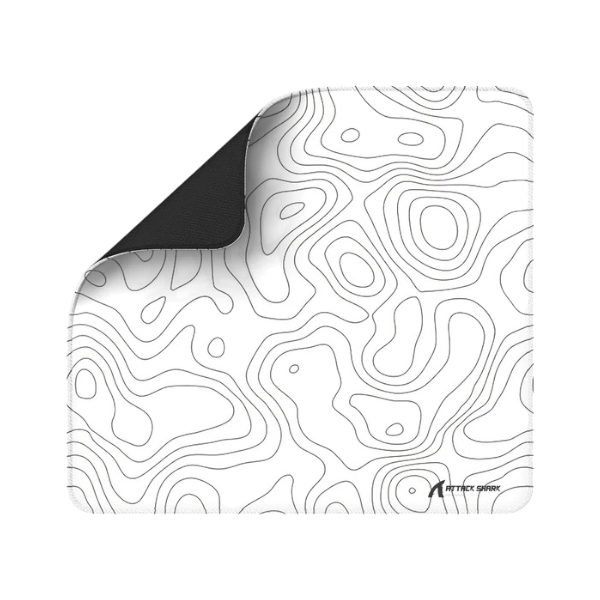 ATTACK SHARK CM02 white e-sport gaming mousepad with smooth surface and non-slip base.