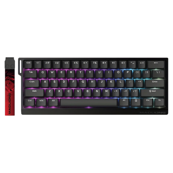 MADLIONS MAD60 PRO black magnetic RGB gaming keyboard with Hall Effect switches