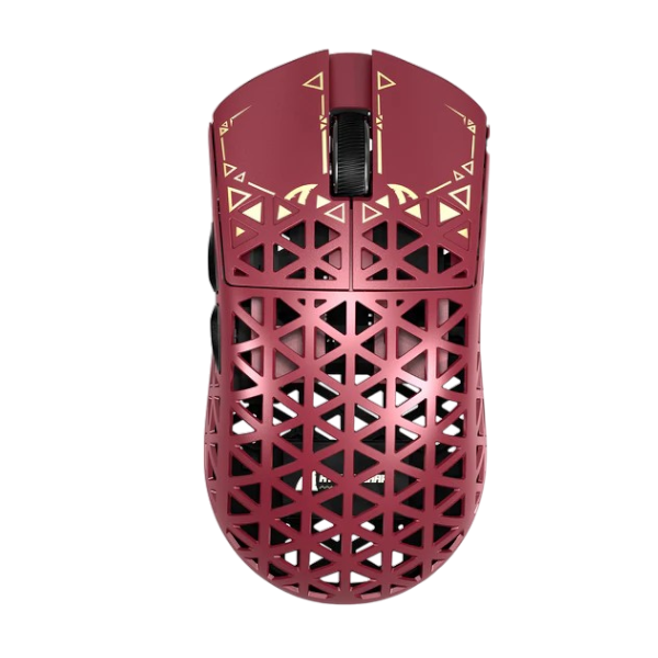 ATTACK SHARK R5 red carbon fiber wireless gaming mouse with PAW3950MAX and 8K polling rate