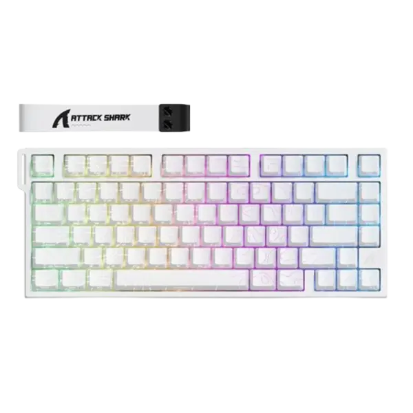 Attack Shark R82 HE 75% wired RGB gaming keyboard with magnetic switches, 0.005mm actuation, and 8KHz polling rate.