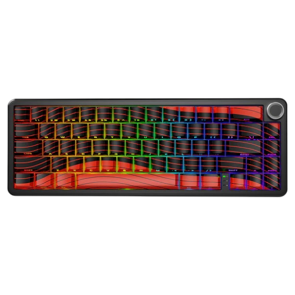 ATTACK SHARK X65PRO red wireless rapid trigger keyboard with magnetic switches and ergonomic design.