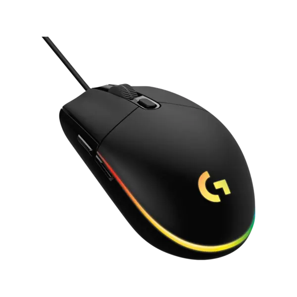 Logitech G102 Light Sync black wired gaming mouse with RGB lighting