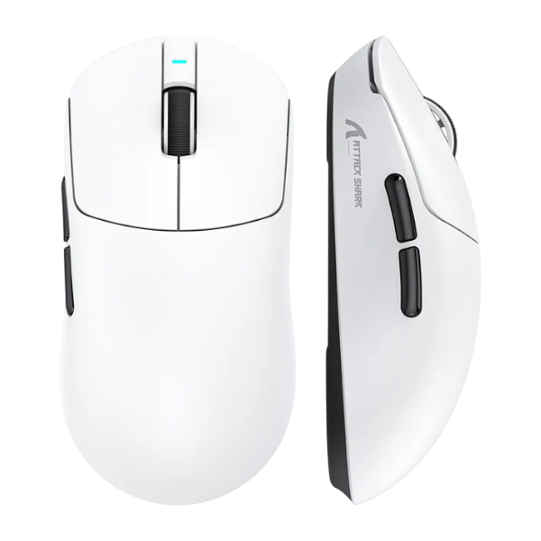 Attack Shark X8ULTRA White Wireless Gaming Mouse with PAW3950MAX sensor and 20,000 FPS motion capture