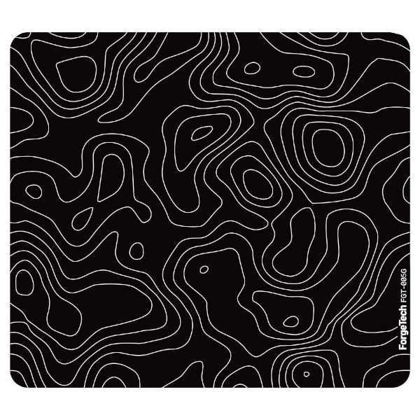 FGT Black Topographic Tempered Glass Gaming Mouse Pad 450x400mm 3mm