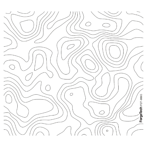 FGT White Topographic Tempered Glass Gaming Mouse Pad 450x400 3mm