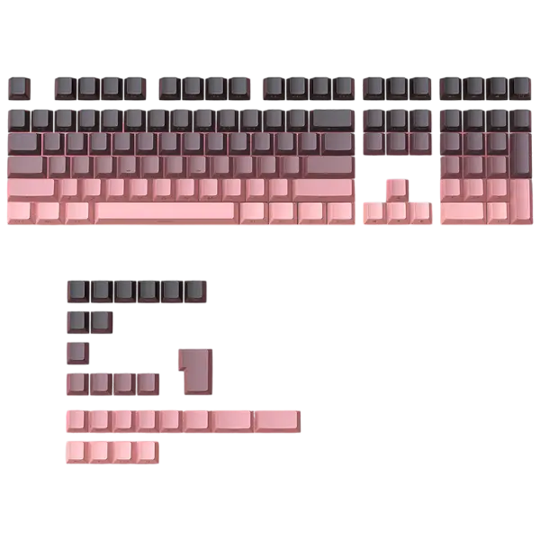 FGT-008K Strawberry Gradient PBT Side Engraved Keycaps Set 133 Keys