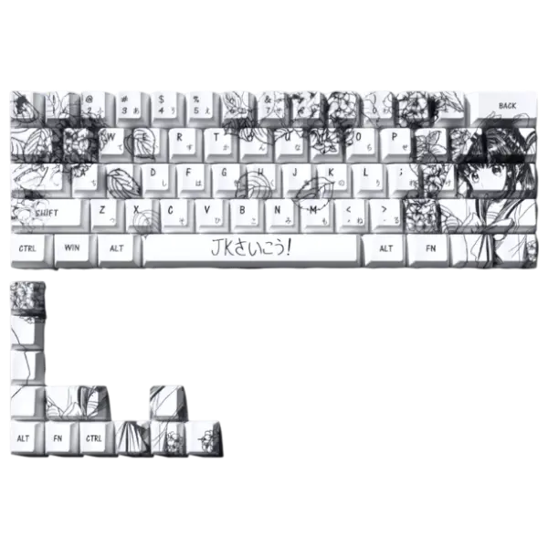 FGT-015K Cute Anime JK Girl PBT Keycaps Set 141 Keys