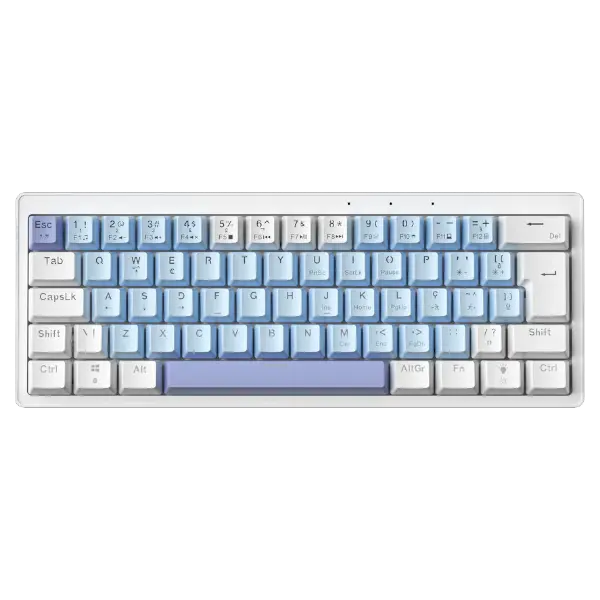 AG61 Blue-White 61-Key Gasket Mechanical Keyboard with Side RGB Lighting