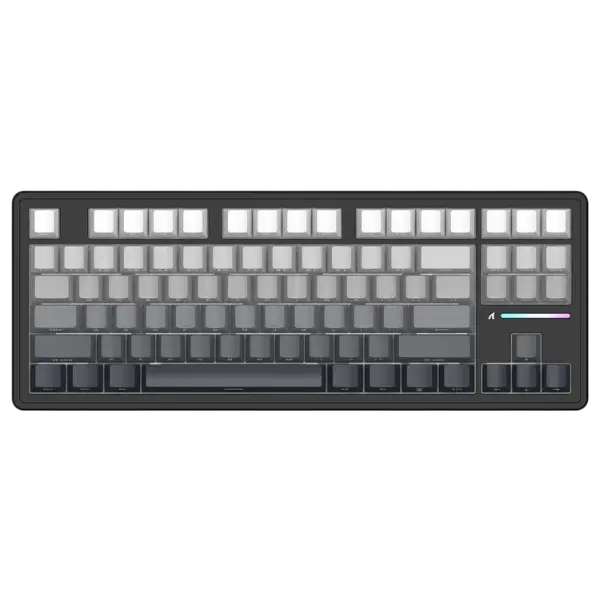 ATTACK SHARK M87PRO Gradient Black wireless mechanical keyboard with side-printed PBT keycaps and RGB lighting