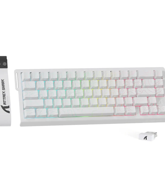 ATTACK SHARK X68PRO HE White Contour Line Rapid Trigger Magnetic Keyboard