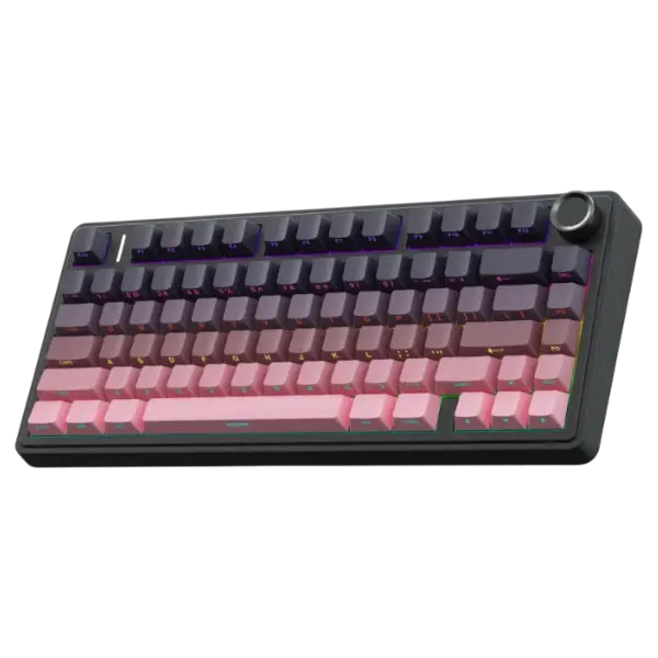 AULA F75 Pro gradient pink black mechanical keyboard side-printed