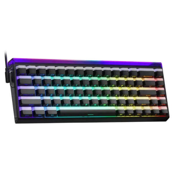 AULA HERO 68 HE black magnetic keyboard with half-translucent keycaps