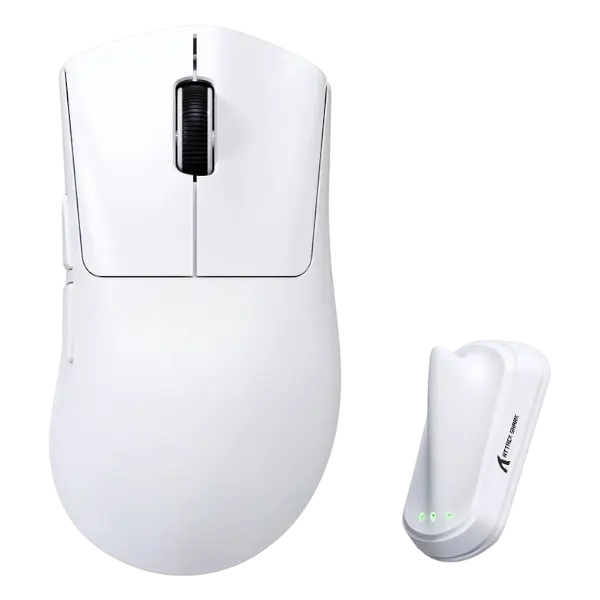 ATTACK SHARK V8 white ultra-light ergonomic wireless gaming mouse with 42,000 DPI